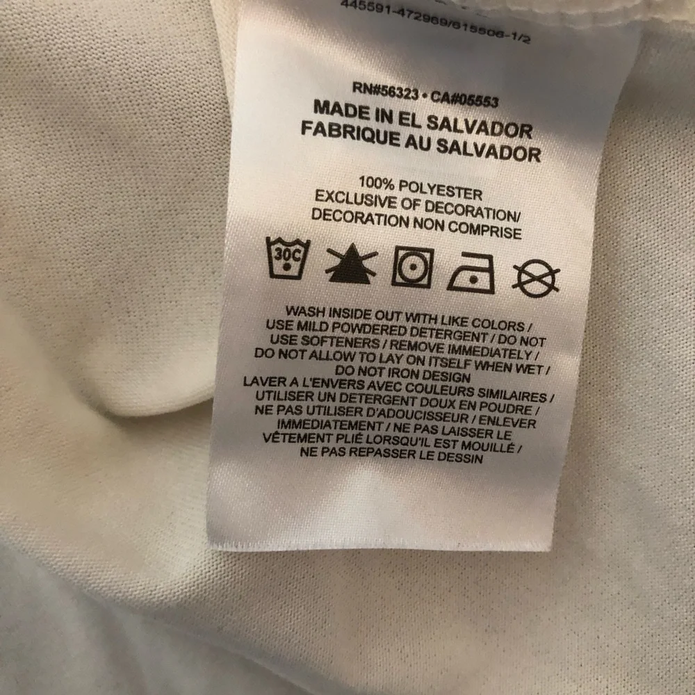 Nike Women's Dri-Fit Tee Cream with Pink/Purple/Yellow Nike Loga Size XL
